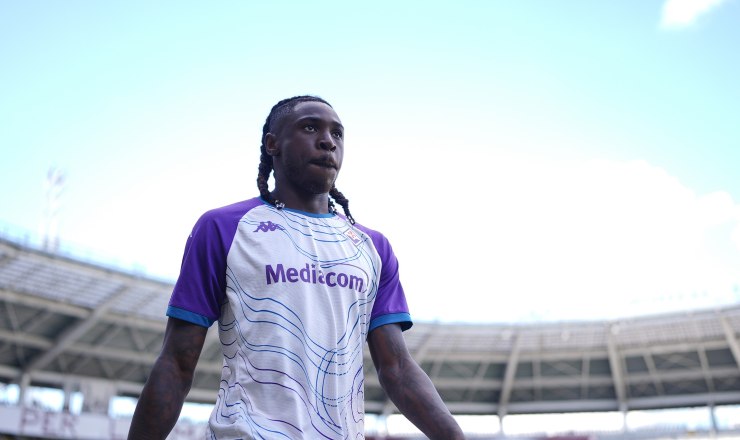 Moise Kean con la maglia della Fiorentina