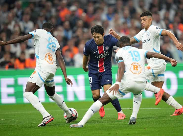 Un momento di Marsiglia-PSG