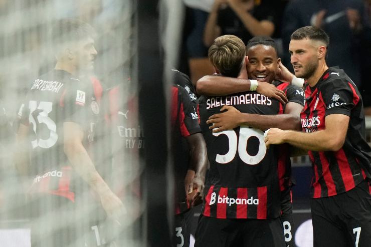 Il Milan esulta dopo un gol in Coppa Italia