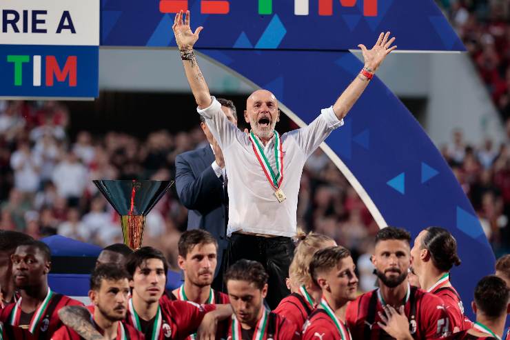 Pioli festa scudetto Milan