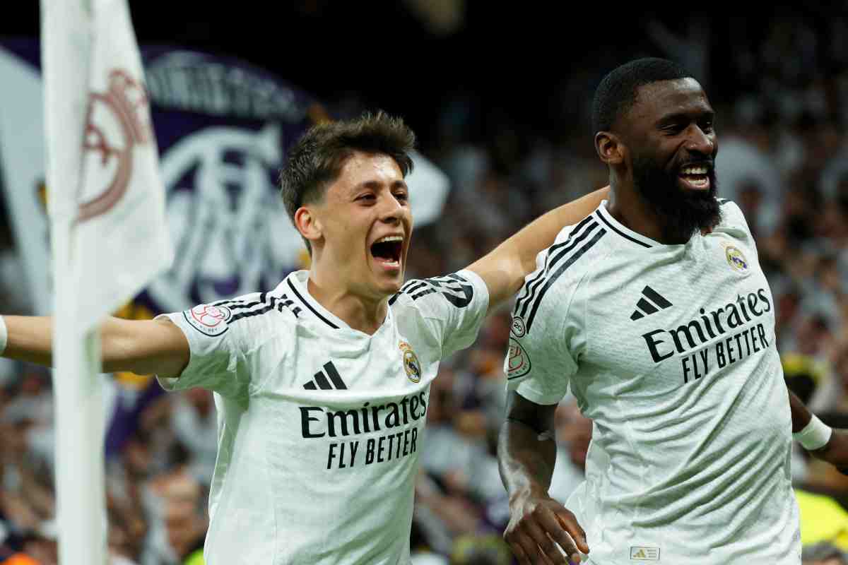 Rudiger esulta con Arda Guler
