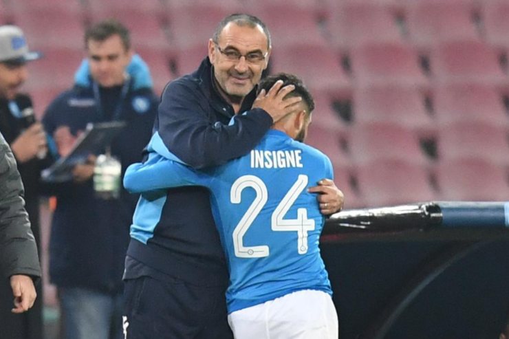 Sarri ed Insigne in panchina