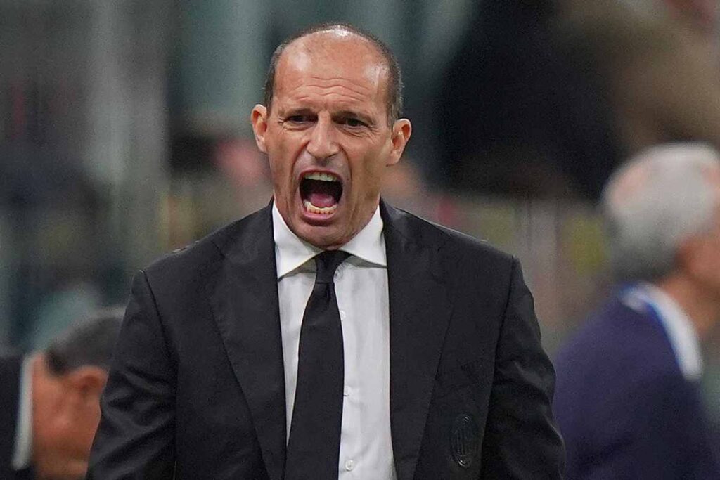 Allegri arrabbiato a bordo campo