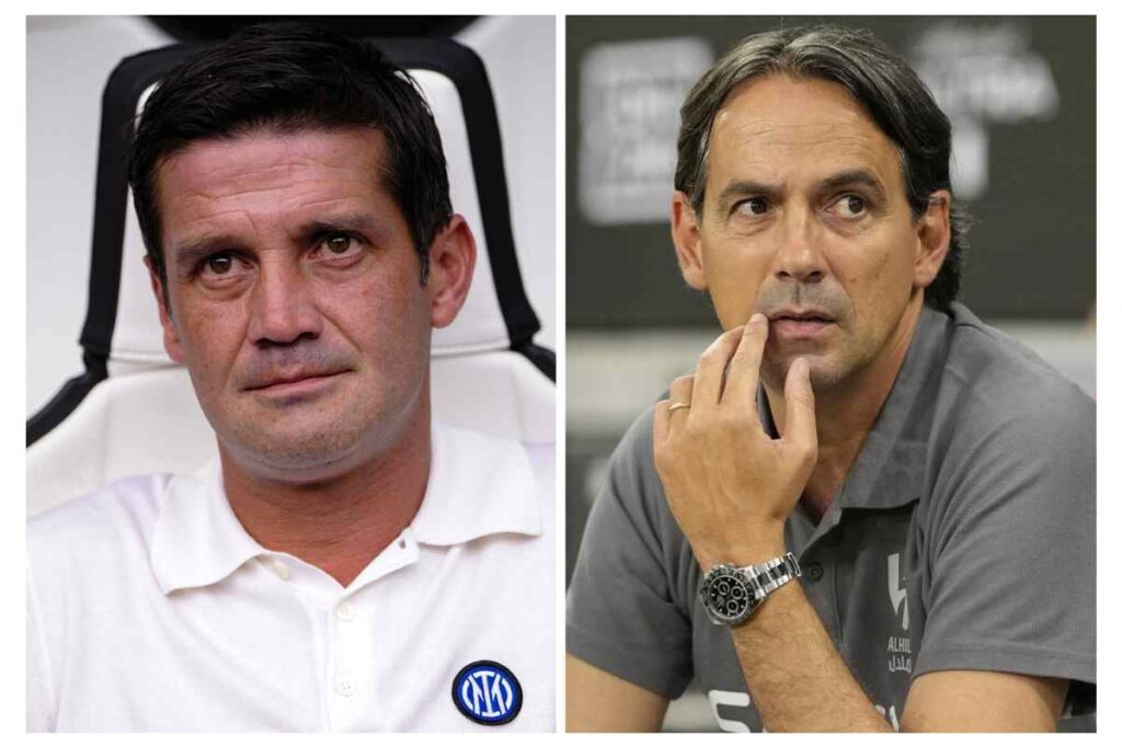 Chivu a sinistra e Inzaghi a destra osservano dalla panchina