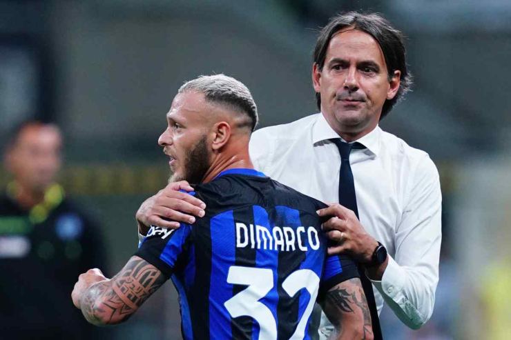 Dimarco e l'abbraccio di Inzaghi