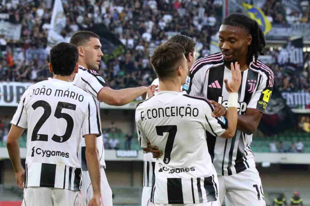 Juve in campo infortunio