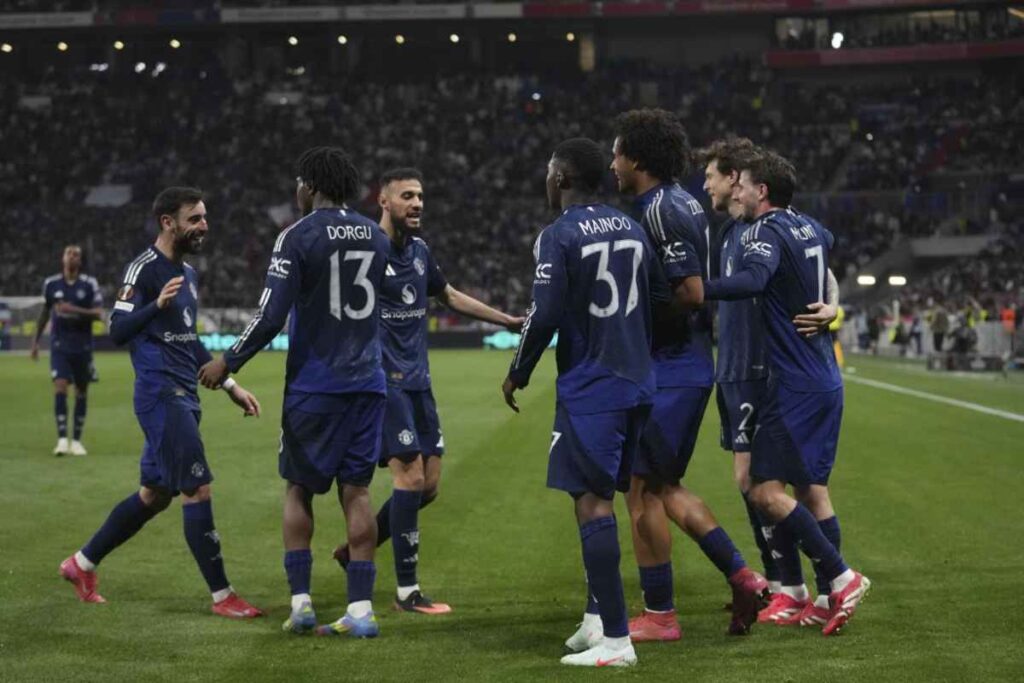 Il Manchester United in campo