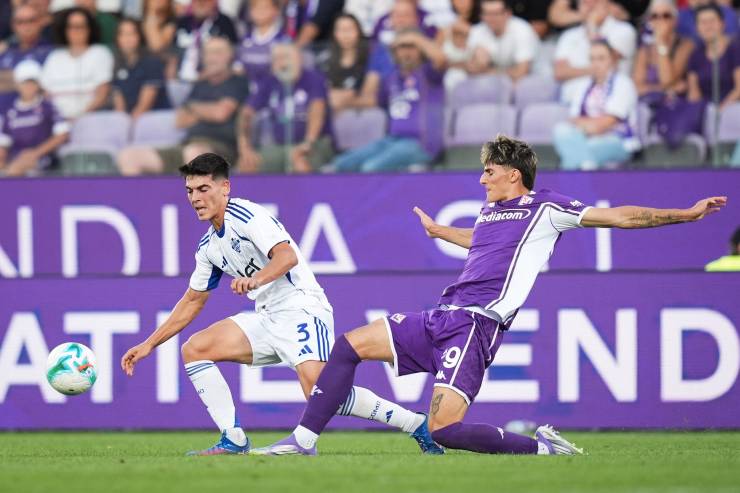 Niccolò Fortini in campo con la Fiorentina