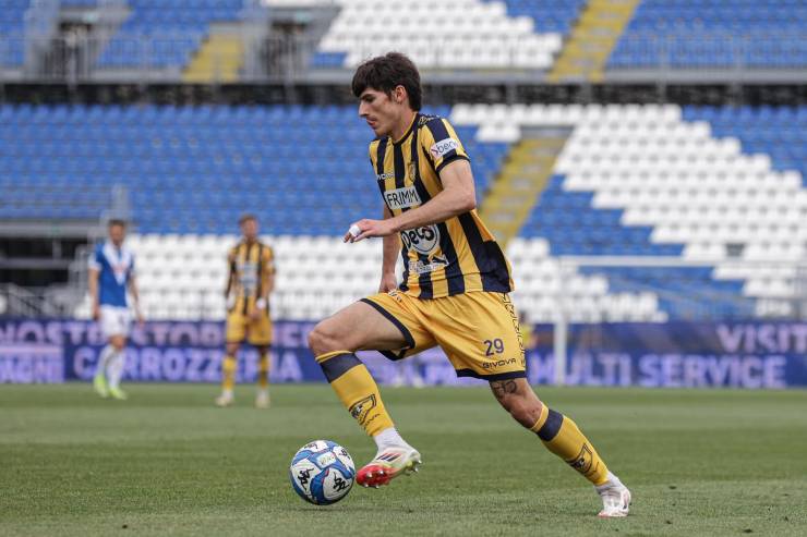 Niccolò Fortini in campo con la Juve Stabia