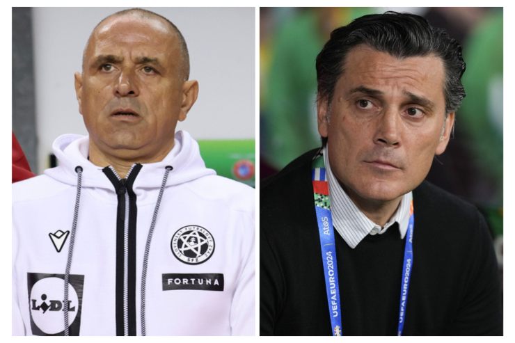Calzona a sinistra e Montella a destra