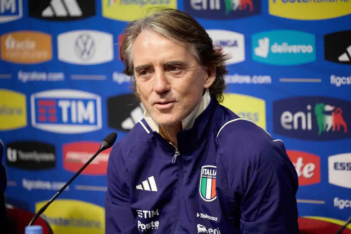 Roberto Mancini sulla panchina della Nazionale