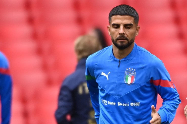 Lorenzo Insigne negli allenamenti con la Nazionale