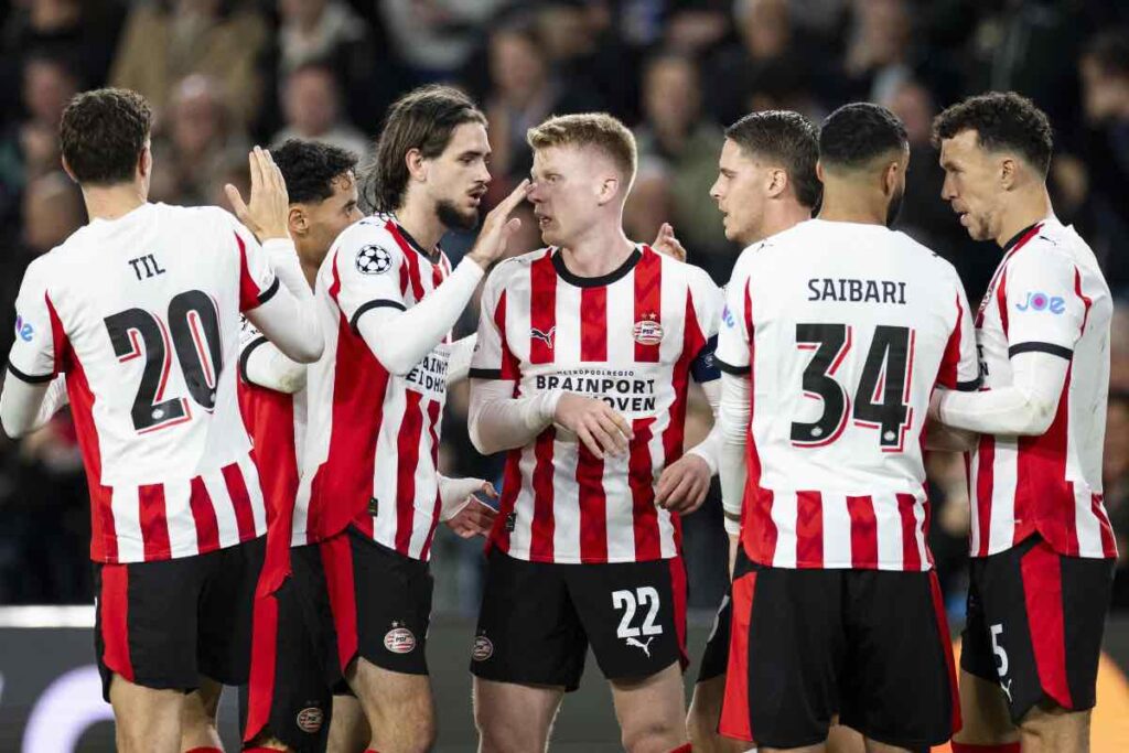 Milan, il PSV esulta dopo il gol