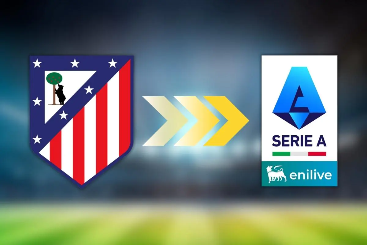 Collage che ritrare il trasferimento dall'Atletico Madrid alla Serie A